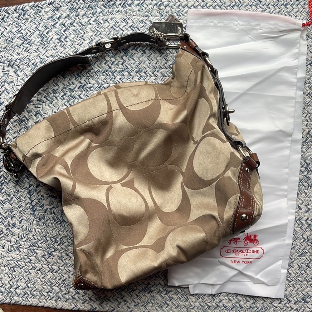 COACH Large Signature Carly Handbag - Picture 1 of 11